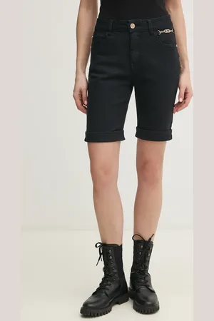 Gaudi Szorty jeansowe damskie kolor gładkie high waist 511BD25019