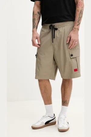HUGO BOSS Szorty bawełniane kolor brązowy 50510594