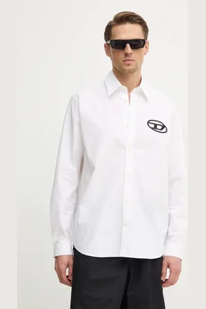 Diesel Koszula bawełniana S-SIMPLY-D SHIRT męska kolor regular z kołnierzykiem klasycznym A14634.0PCAL
