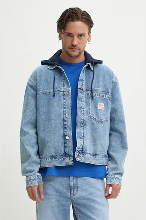 Pepe Jeans Kurtka jeansowa HOODED DENIM JACKET kolor przejściowa oversize RM400020R17