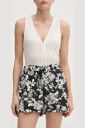 Gaudi Szorty bawełniane damskie kolor wzorzyste high waist 511BD25020