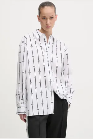 HUGO BOSS Koszula bawełniana damska kolor relaxed z kołnierzykiem klasycznym 50538451