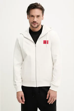 HUGO BOSS Bluza bawełniana męska kolor z kapturem melanżowa 50447972