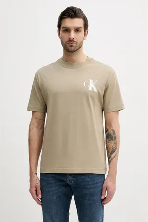 Calvin Klein T-shirt bawełniany męski kolor z nadrukiem J30J327475