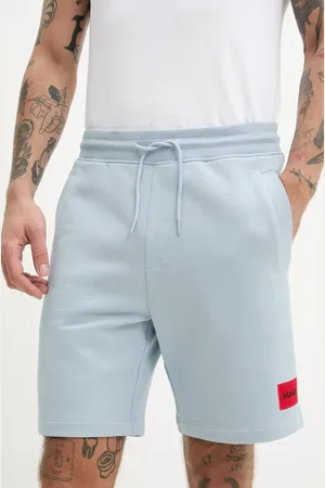 HUGO BOSS Szorty bawełniane kolor turkusowy 50466196