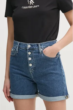 Calvin Klein Szorty damskie kolor gładkie high waist J20J225512