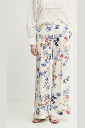 Munthe Spodnie FAICUS damskie kolor szerokie high waist 251142525121