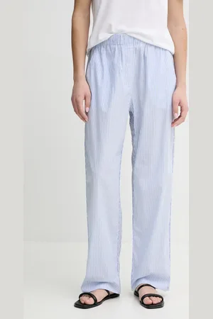 Munthe Spodnie bawełniane FIDDA damskie kolor szerokie high waist 251142725126