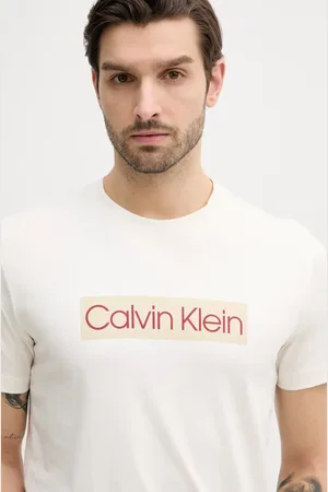Calvin Klein T-shirt bawełniany męski kolor biały z nadrukiem J30J327472
