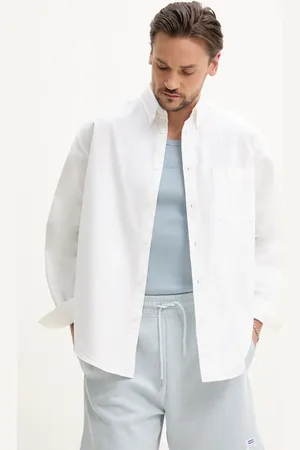 Hugo Blue Koszula bawełniana męska kolor relaxed z kołnierzykiem button-down 50534183