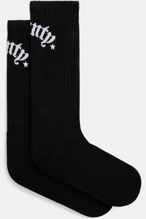 MARCELO BURLON Skarpetki County Goth Short Socks Black White męskie kolor CMRA015S25KNI0031001