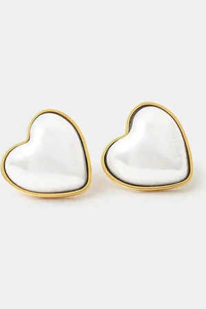 AMBUSH Kolczyki srebrne Pearl Heart Stud Pierce 12115240