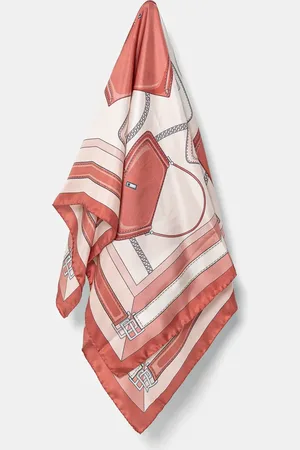 HUGO BOSS Apaszka jedwabna kolor czerwony wzorzysta 50536118