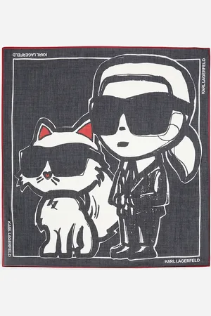 Karl Lagerfeld Chusta bawełniana damska kolor wzorzysta A2W33076