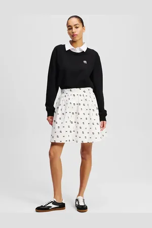 Karl Lagerfeld Spódnica bawełniana kolor mini rozkloszowana A2W12029