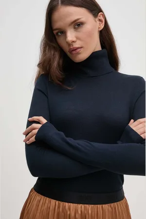 Ralph Lauren Sweter z domieszką jedwabiu kolor lekki z golfem 200940470