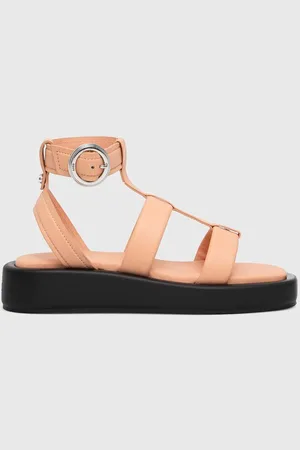 HUGO BOSS Sandały skórzane Scarlet damskie kolor na platformie 50516435
