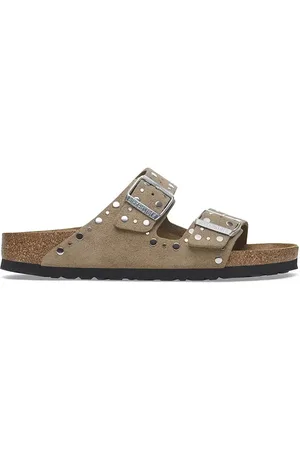 Birkenstock Klapki zamszowe Arizona Rivet damskie kolor 1029390
