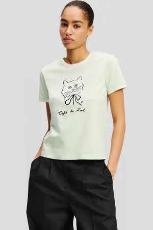 Karl Lagerfeld T-shirt bawełniany damski kolor A2W17086