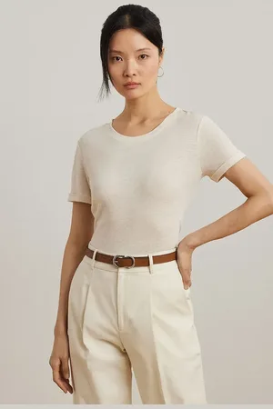 Ralph Lauren T-shirt lniany damski kolor 200963871