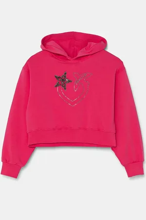 Pinko Bluza dziecięca kolor z kapturem z aplikacją F4PIJGHS057