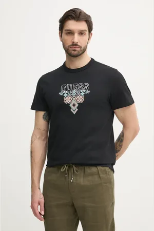 Guess T-shirt bawełniany męski kolor z aplikacją M5GI11 K8FQ4