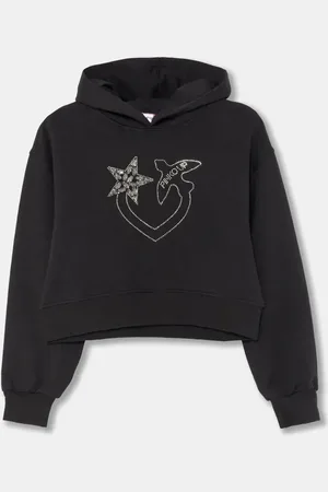 Pinko Bluza dziecięca kolor z kapturem z aplikacją F4PIJGHS057