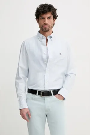 GANT Koszula bawełniana męska kolor regular z kołnierzykiem button-down 3000230