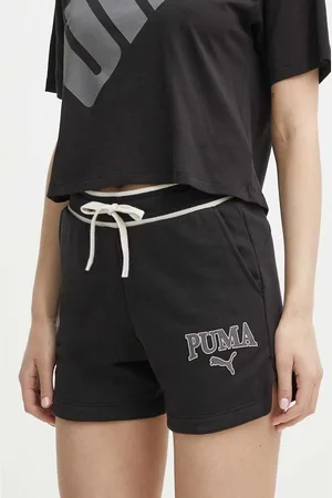 PUMA Szorty SQUAD damskie kolor z nadrukiem high waist 678704