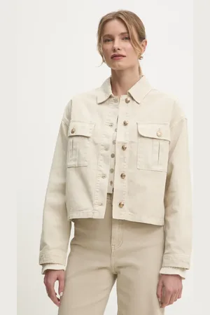 ANSWEAR Lab kurtka jeansowa kolor przejściowa oversize