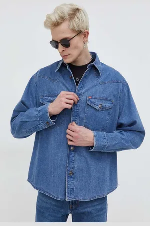 HUGO BOSS Koszula jeansowa męska kolor relaxed z kołnierzykiem klasycznym 50508669