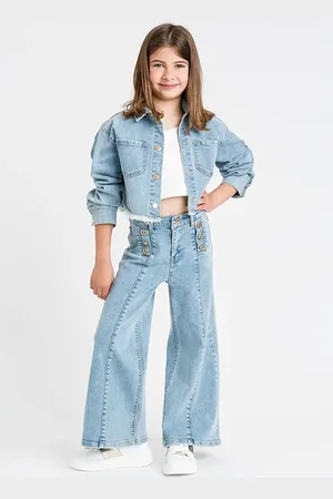 Twin-Set Kurtka jeansowa dziecięca kolor 251GJ2512