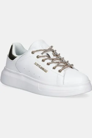 Roberto Cavalli Sneakersy skórzane damskie kolor 78RA3SB1ZPA86QA9