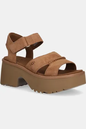 UGG Sandały zamszowe New Heights Ankle Strap kolor 1167475-CHE