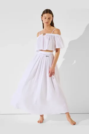 Karl Lagerfeld Spódnica bawełniana kolor maxi rozkloszowana A2W46043