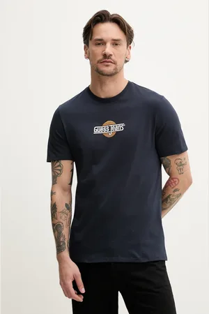 Guess T-shirt bawełniany męski kolor z aplikacją M5GI23 K8HM0