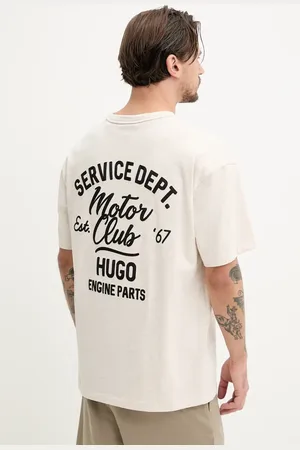 Hugo Blue T-shirt bawełniany męski kolor z aplikacją 50534754