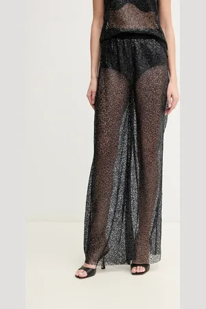 Pinko Spodnie damskie kolor szerokie high waist 105009 A2EX