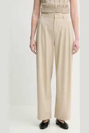 Isabelle Blanche Spodnie damskie kolor szerokie high waist IS25SS-P024-T003