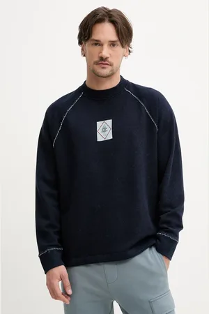 C.P. Company Bluza bawełniana męska kolor z aplikacją 18CMSS184A110055W