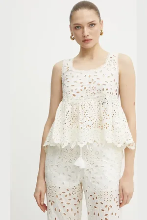 ERMANNO SCERVINO Top bawełniany damska kolor z aplikacją 56TL001EN3