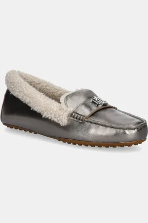 Ralph Lauren Mokasyny skórzane Barnsbury Sp damskie kolor na płaskim obcasie 802951373001