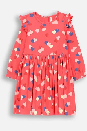 COCCODRILLO Sukienka bawełniana dziecięca kolor mini rozkloszowana HEARTS GIRL KIDS