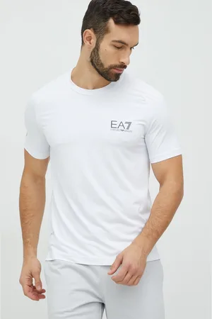 EA7 T-shirt męski kolor gładki