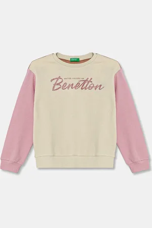 Benetton Bluza bawełniana dziecięca kolor z nadrukiem 3J68C10MX