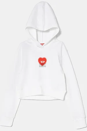 Diesel Bluza bawełniana dziecięca SCUOREHOOD SWEAT-SHIRT kolor z kapturem z nadrukiem J02229