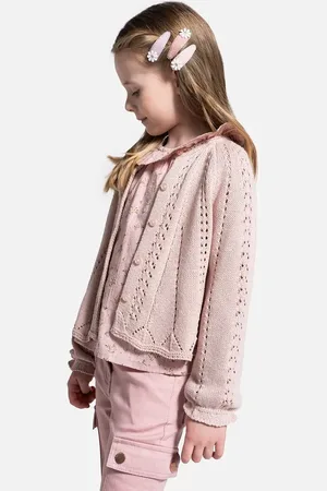 COCCODRILLO Kardigan bawełniany dziecięcy kolor lekki DREAM DIARIES GIRL KIDS
