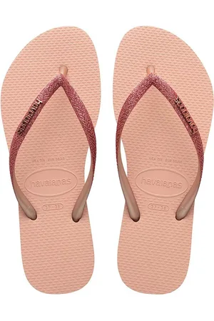 Havaianas Japonki SLIM GLITTER II damskie kolor na płaskim obcasie 4146975.9898