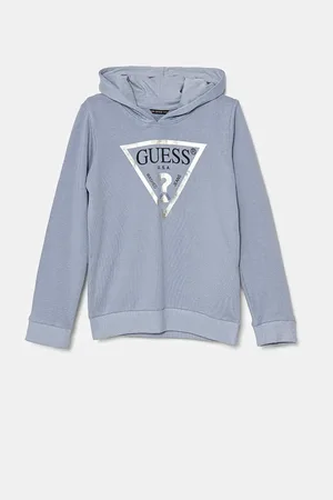 Guess Bluza bawełniana dziecięca kolor z kapturem z nadrukiem J83Q14 KAUG0