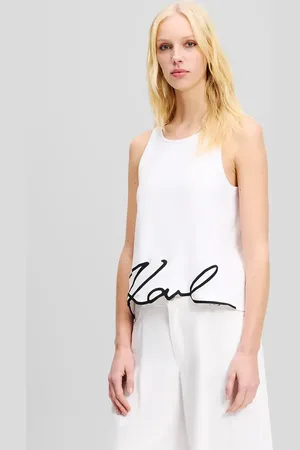 Karl Lagerfeld Top bawełniany kolor A2W17066